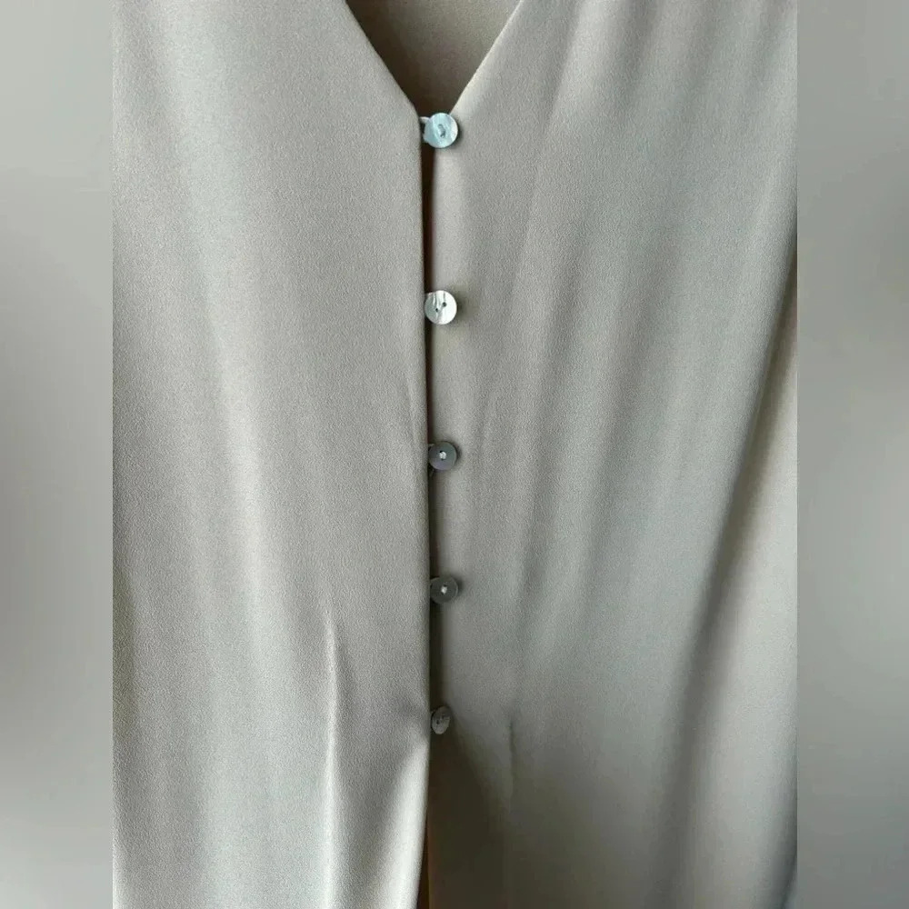 Wallis Long Crepe Vest Duster Minimalist Sleeveless Cardigan Neutral Capsule - Picture 6 of 12